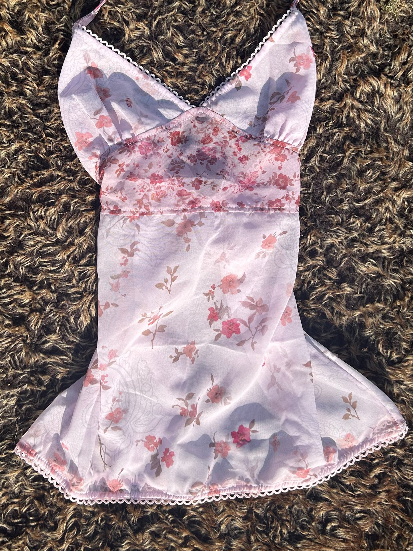 Baby Pink Rose Tie Up Back Camisole Vest Top