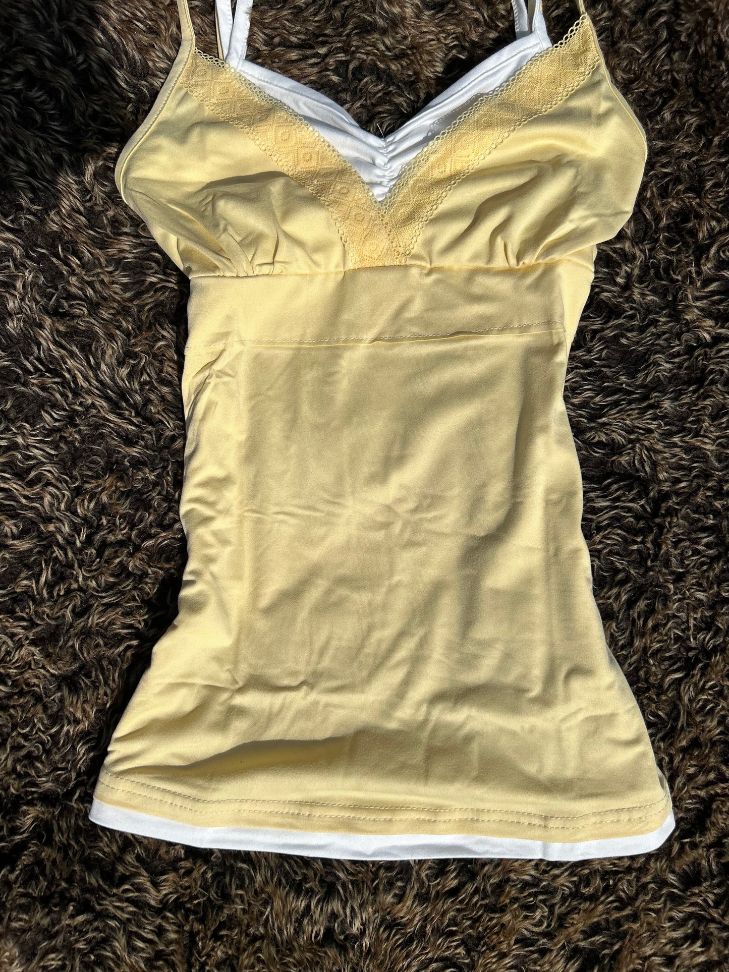 Light Yellow Double Strap Camisole Vest Top