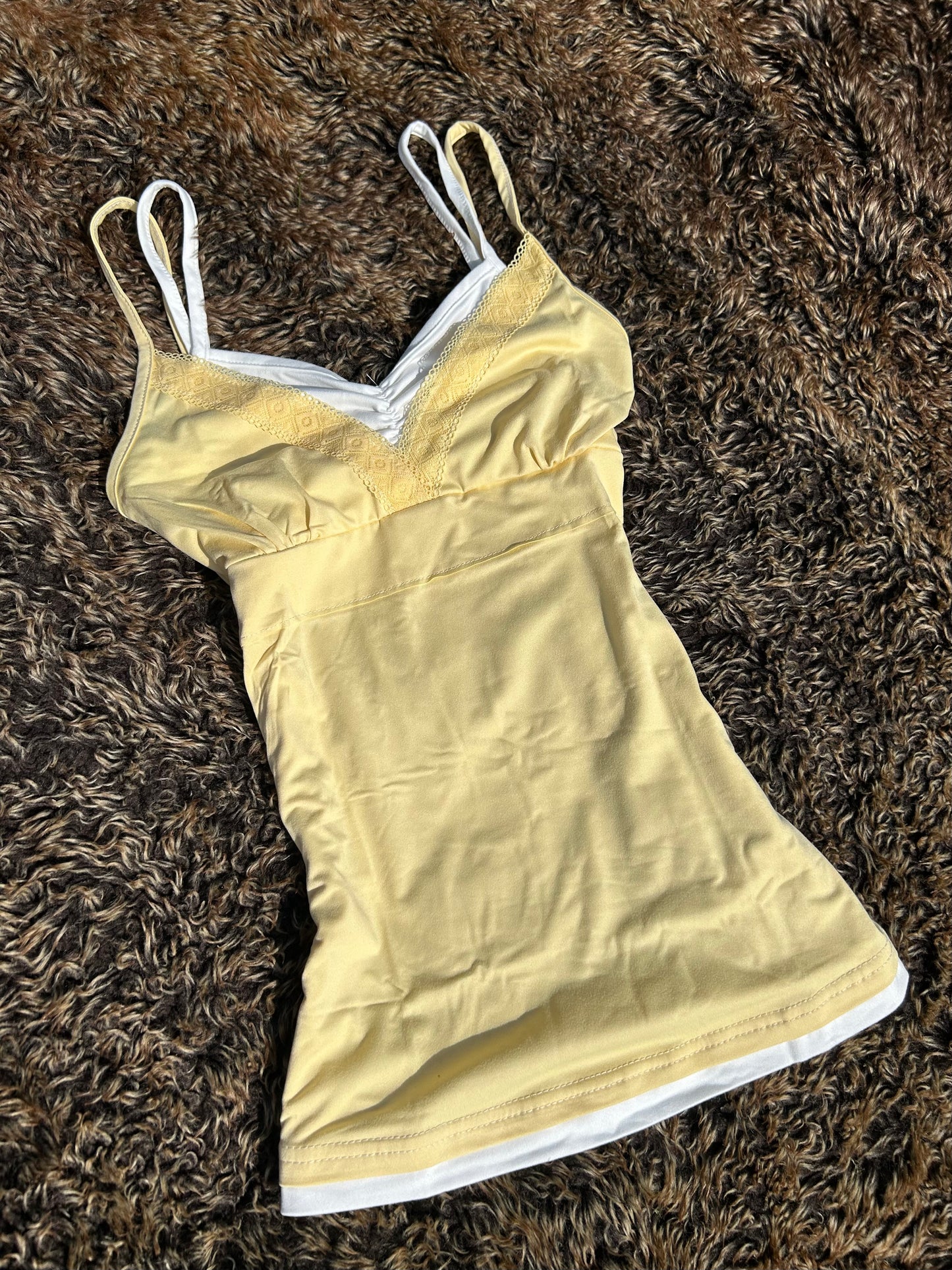 Light Yellow Double Strap Camisole Vest Top