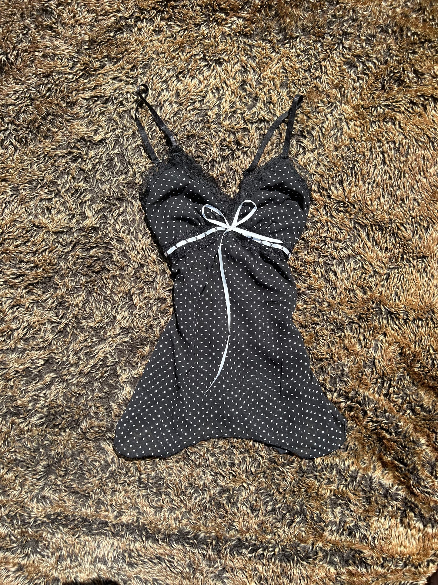 Black Polka Dot Bow Tie Camisole Vest Top