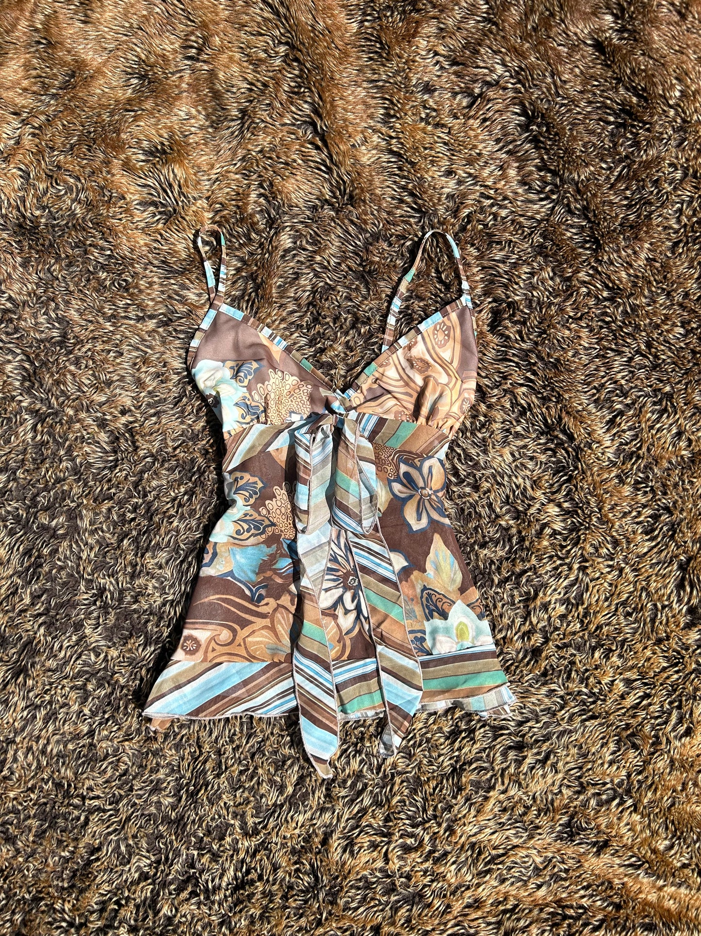 Patterened Tie Up Camisole Vest Top