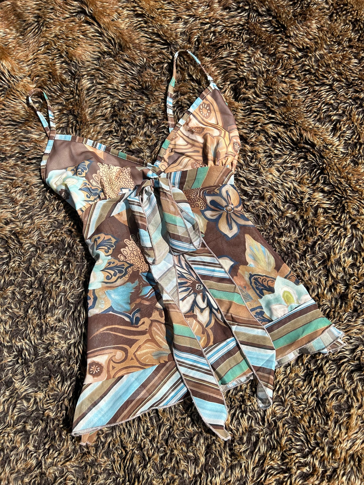 Patterened Tie Up Camisole Vest Top