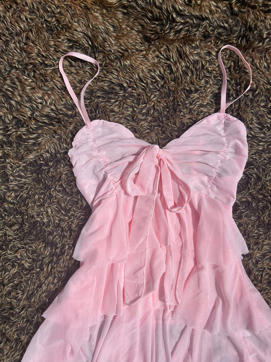 Pink Ruffle Bow Camisole Vest Top