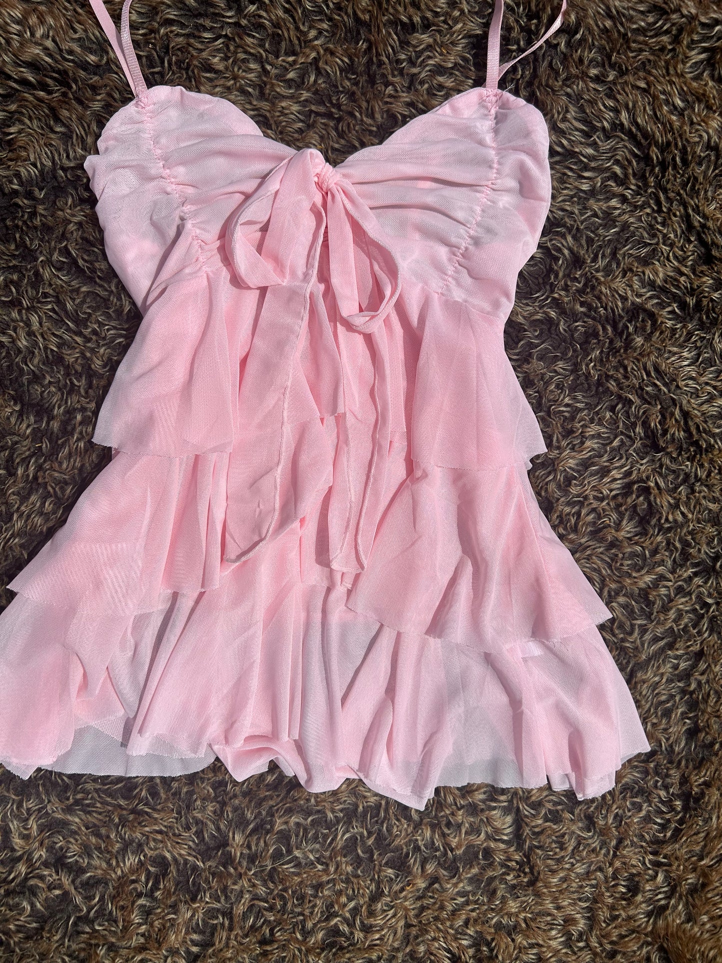 Pink Ruffle Bow Camisole Vest Top