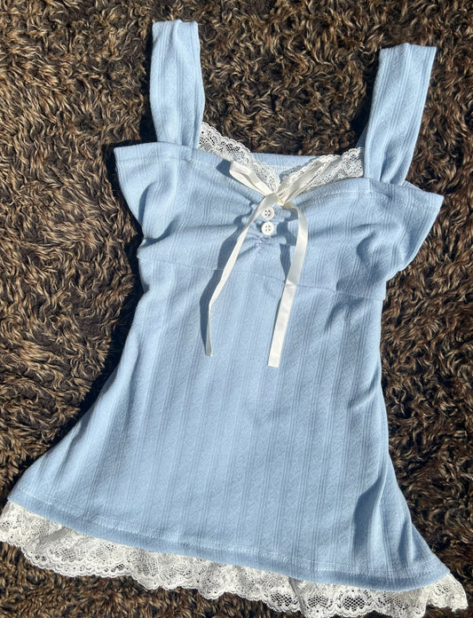 Baby Blue Lace Camisole Vest Top