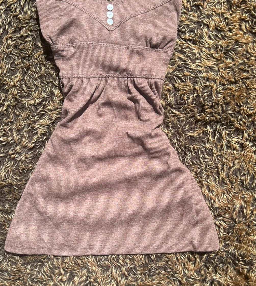 Brown Tie Waist Camisole Vest Top