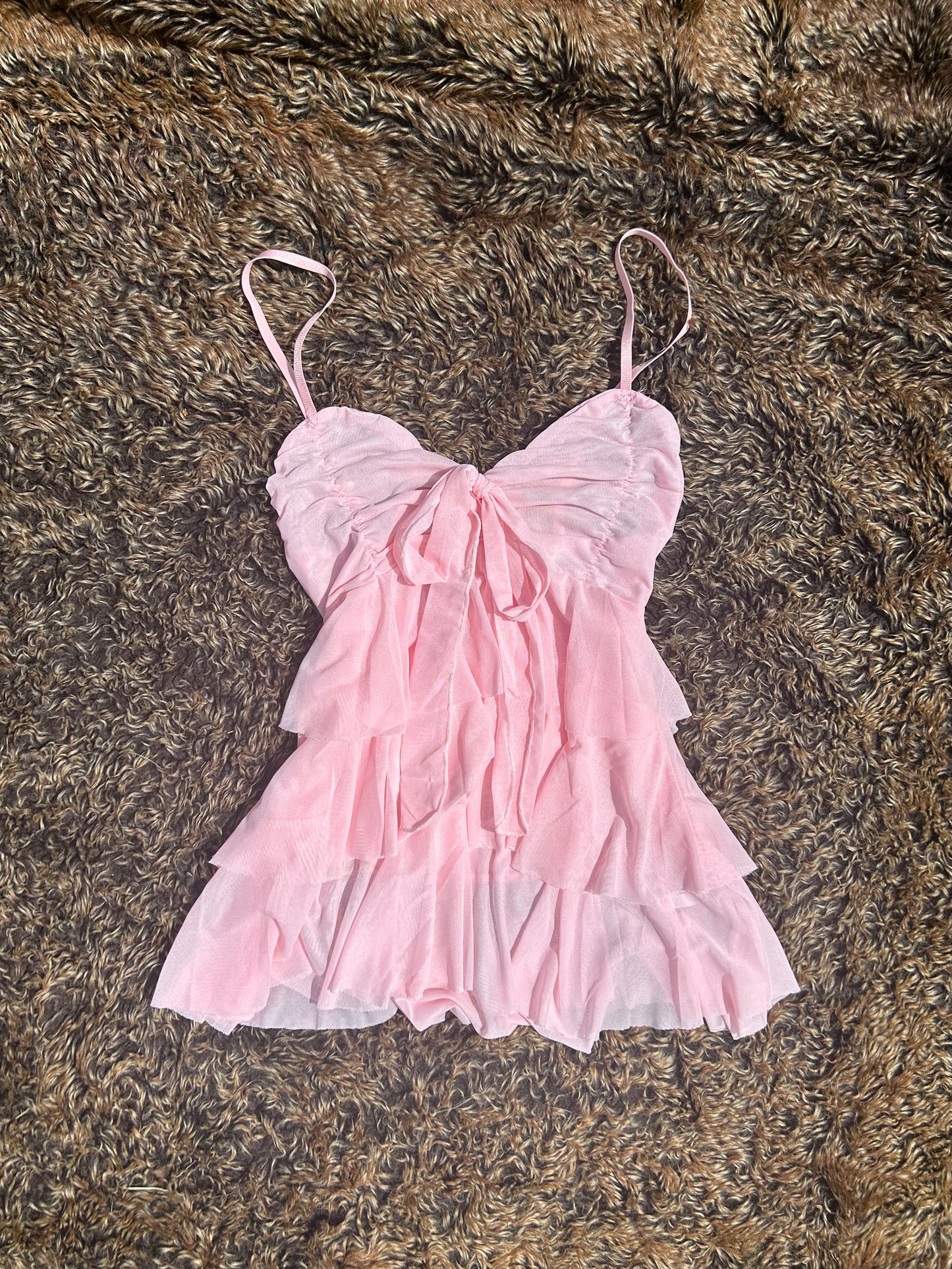 Pink Ruffle Bow Camisole Vest Top