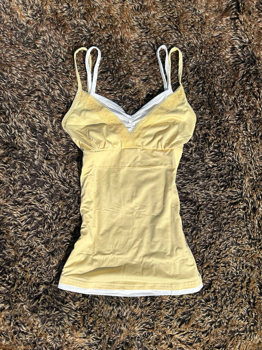 Light Yellow Double Strap Camisole Vest Top