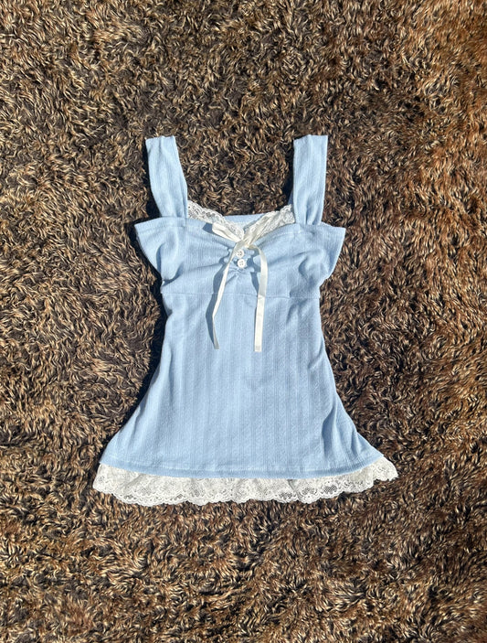 Baby Blue Lace Camisole Vest Top