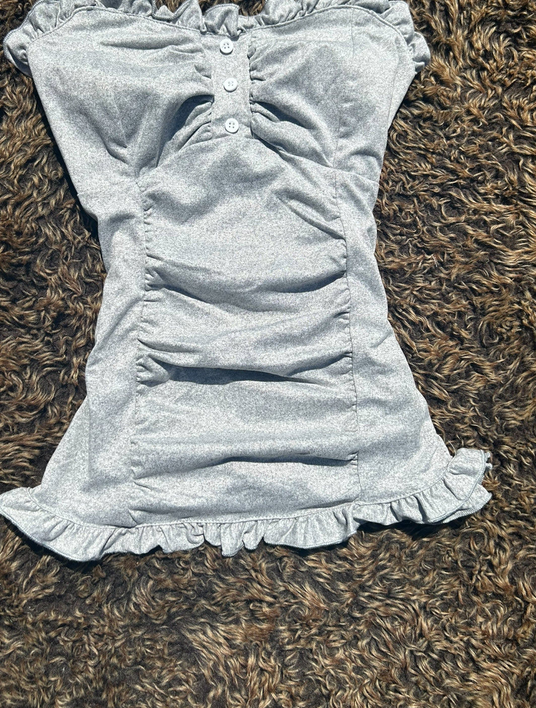 Grey Ruffle Hem Camisole Vest Top