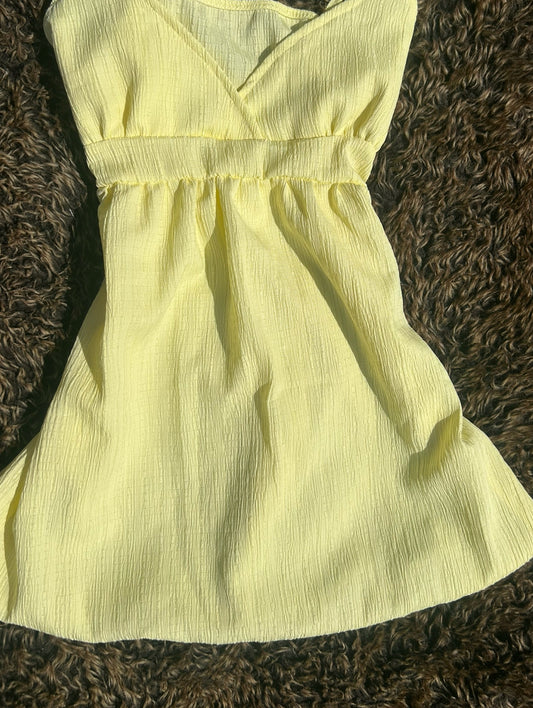 Yellow Float Tie-Up Back Camisole Vest Top