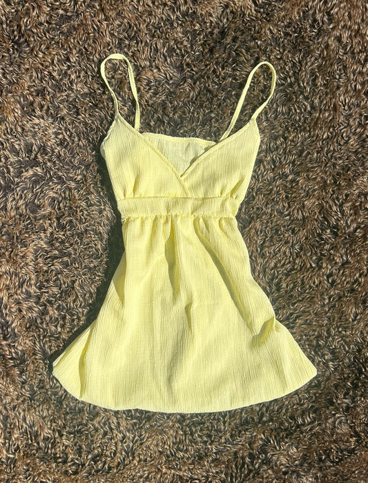 Yellow Float Tie-Up Back Camisole Vest Top
